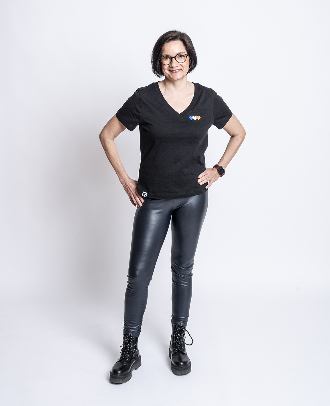 T-Shirt Damen "Herzen", Schwarz T-Shirt Damen "Herzen", Schwarz